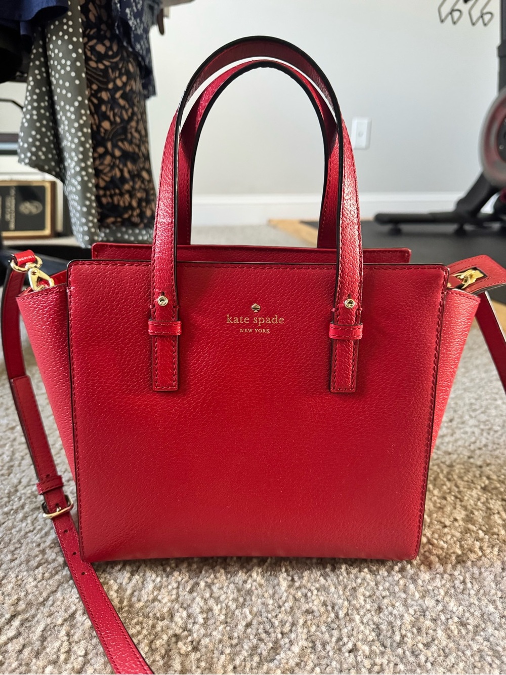 kate spade Red Leather Mini Satchel with Removable Strap